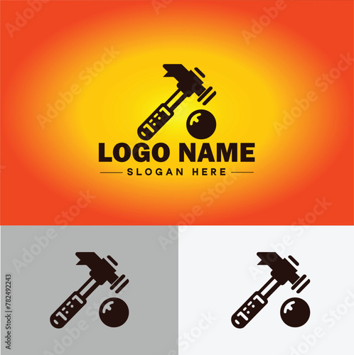 Hammer logo icon house repair tools construction thor icon vector for business app silhouette logo template