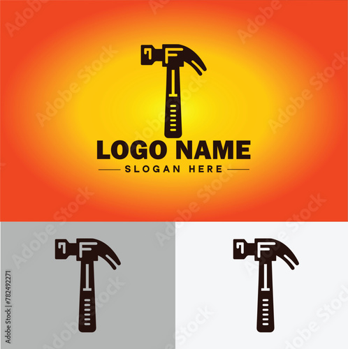Hammer logo icon house repair tools construction thor icon vector for business app silhouette logo template