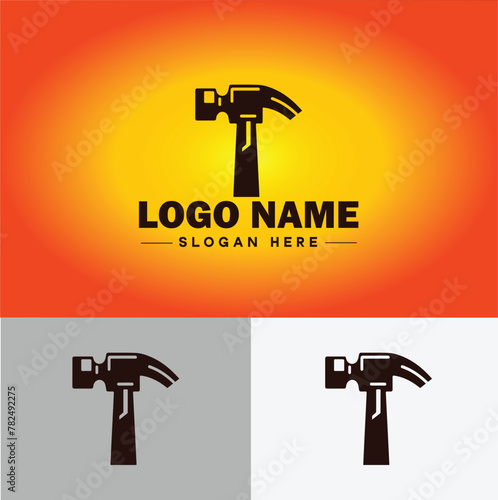 Hammer logo icon house repair tools construction thor icon vector for business app silhouette logo template