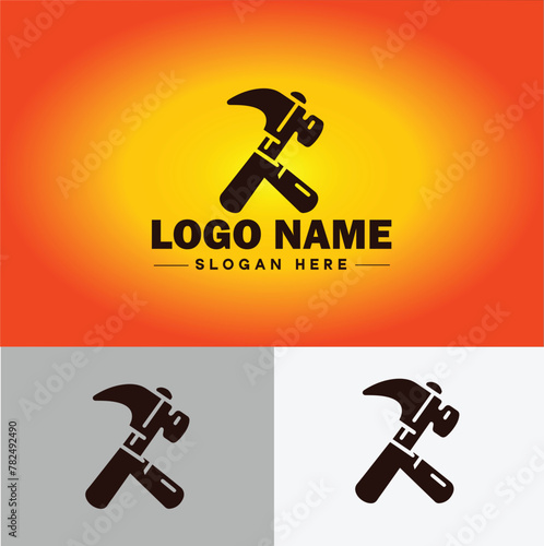 Hammer logo icon house repair tools construction thor icon vector for business app silhouette logo template