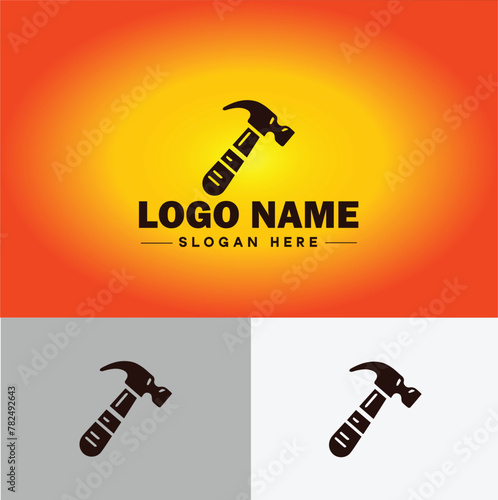 Hammer logo icon house repair tools construction thor icon vector for business app silhouette logo template