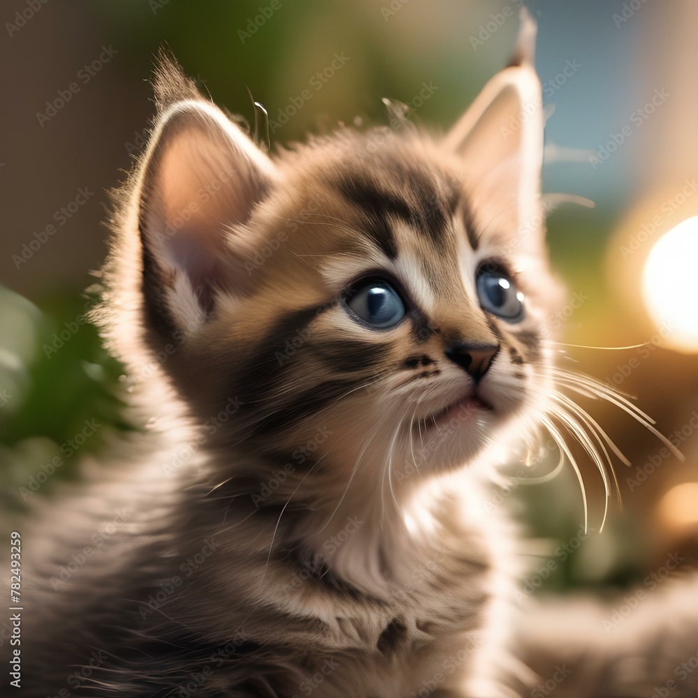 A curious kitten with a playful expression, batting at a toy2 A curious kitten with a playful expression, batting at a toy2