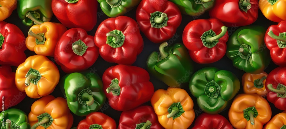 Seamless repeatable and tilelable texture pattern of fresh Capsicum vegetable Seamless repeatable and tilelable texture pattern of fresh Capsicum vegetable