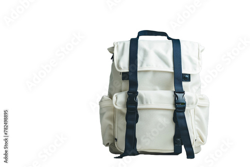 Modern White Backpack Isolated on White Background