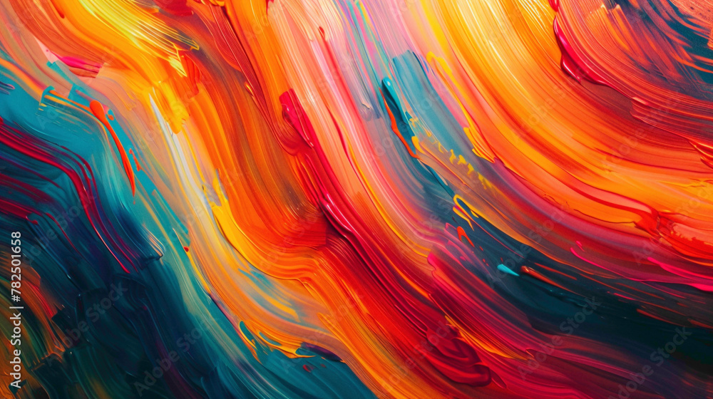 Bold strokes of color converge, creating a gradient wave that pulses with life and motion.
