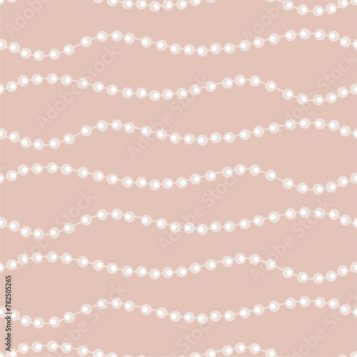 Seamless glamour print pattern with beads jewelry art decor wallpaper for textile, package, paper