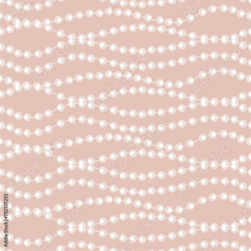 Seamless glamour print pattern with beads jewelry art decor wallpaper for textile, package, paper