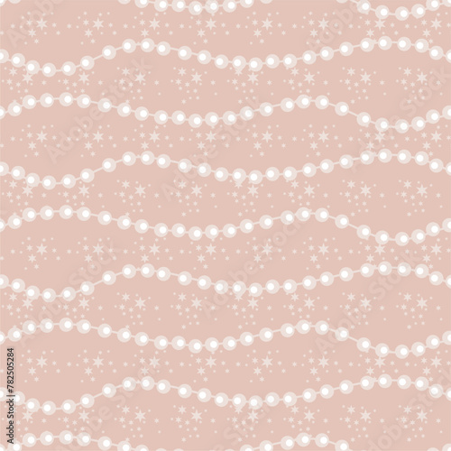 Seamless glamour print pattern with beads jewelry art decor wallpaper for textile, package, paper