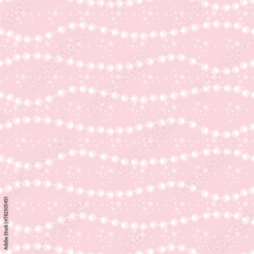 Seamless glamour print pattern with beads jewelry art decor wallpaper for textile, package, paper