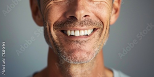 A middle-aged man with beautiful white teeth smiling photo