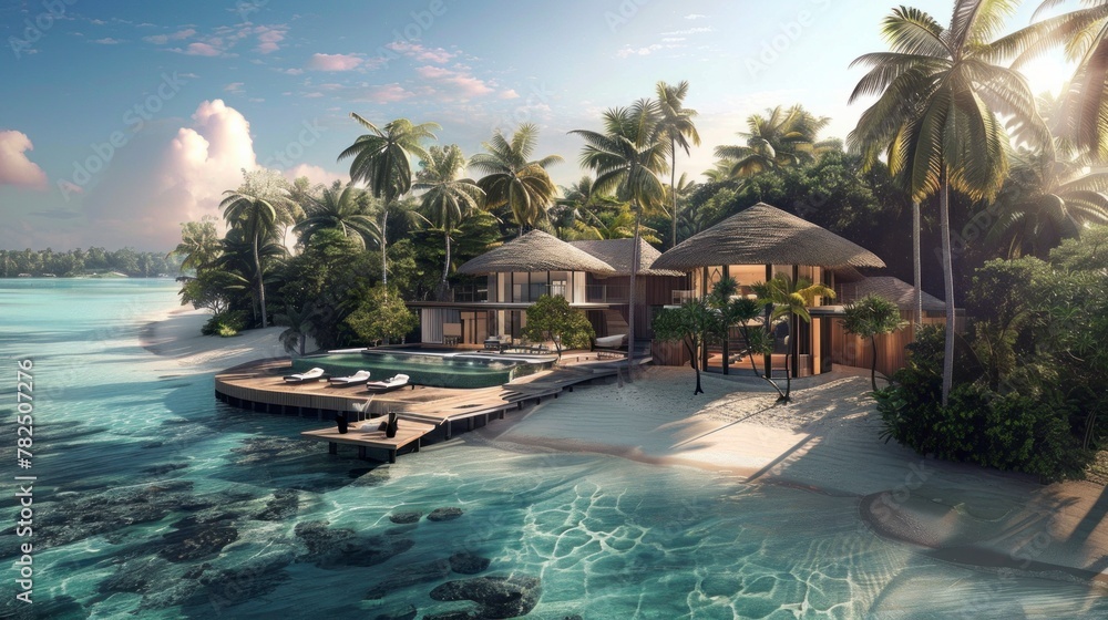 Fototapeta premium large swimming pool in a luxury hotel
