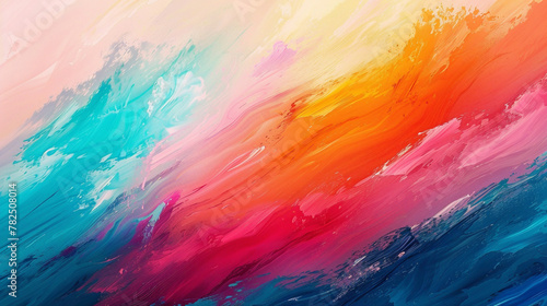 Bold strokes of vibrant color blend seamlessly, creating an energetic gradient pattern.