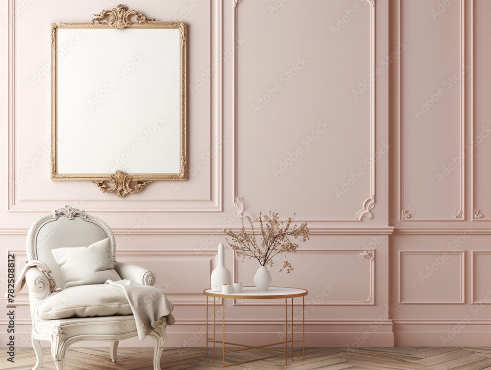 Mockup frame in living room interior background. 3d render. Mockup frame in living room interior background. 3d render.
