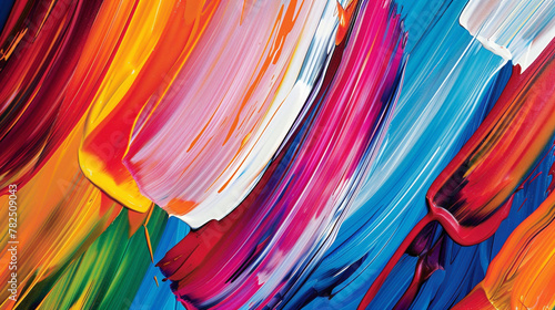 Bold strokes of vibrant color blend gracefully, resulting in an energetic gradient pattern.