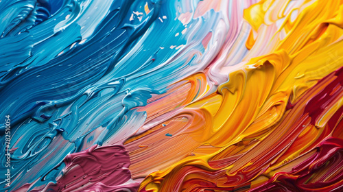 Bold strokes of vibrant color blend seamlessly, creating an energetic gradient wave.