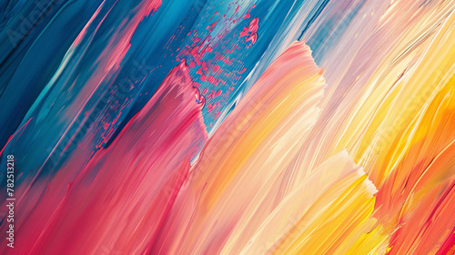 Bold strokes of vibrant color blend seamlessly, creating an energetic gradient pattern.