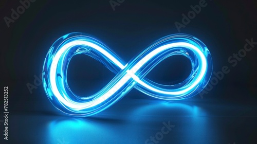 3D infinity design in neon blue color in high resolution and high quality