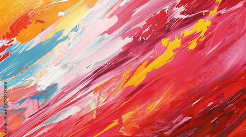 Bold strokes of vibrant hues sweep across the canvas  forming a dynamic gradient wave that pulsates with energy.