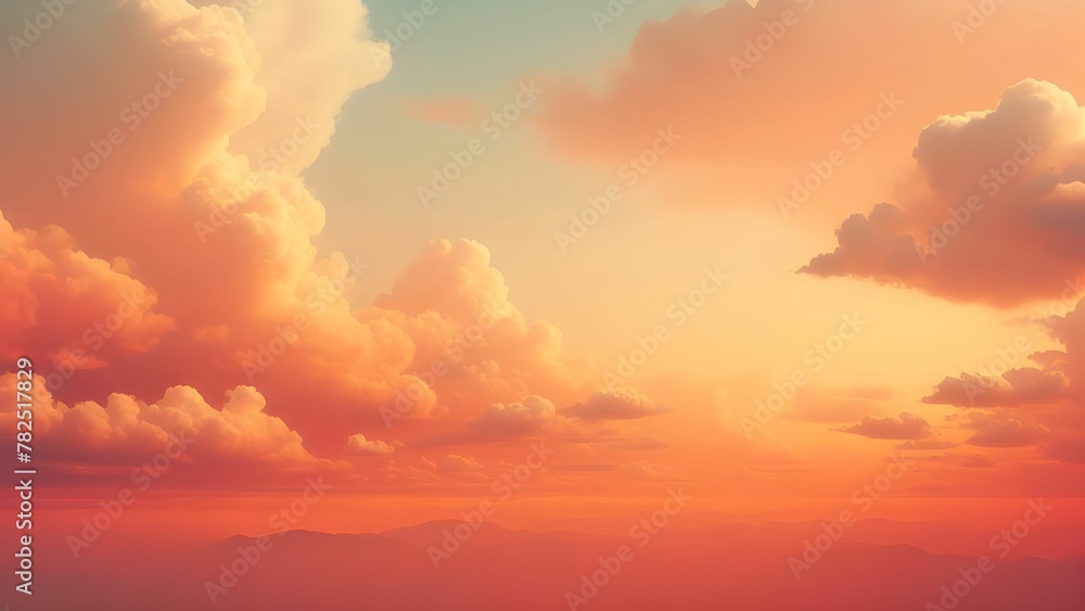 High clouds in the atmosphere layers of the earth's sky in sunset - obrazy, fototapety, plakaty 