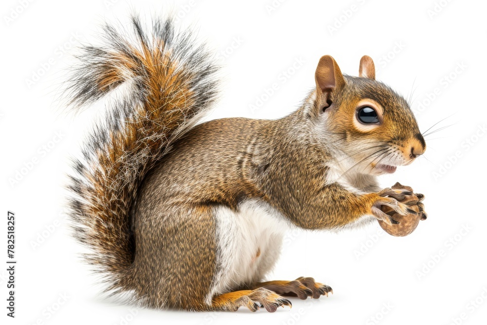 Hyper-realistic depiction of a squirrel in motion with a nut, symbolizing agility and resourcefulness in natural wildlife Hyper-realistic depiction of a squirrel in motion with a nut, symbolizing agility and resourcefulness in natural wildlife