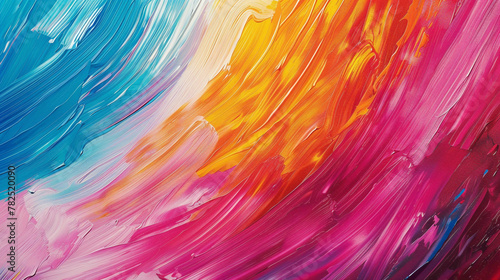 Bold strokes of vibrant hues converge fluidly, creating a captivating gradient effect.
