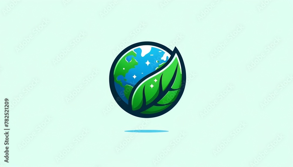 Earth in the shape of a leaf, depicting the concept of a green planet and environmental harmony. Earth in the shape of a leaf, depicting the concept of a green planet and environmental harmony.