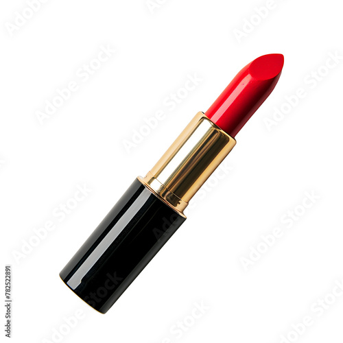 Open tube Red Lipstick on a transparent background. PNG.