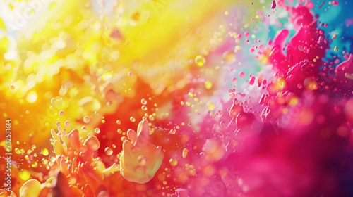 Bright and lively colors fill the background, creating a cheerful atmosphere.