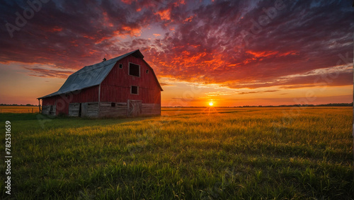 Red Farm Barn at Sunset  © rouda100