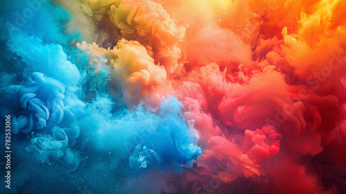 Colors burst with energy agnst a vivid background. © Hamza