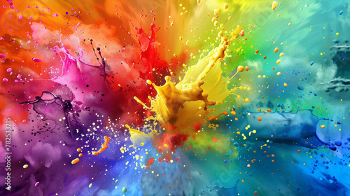 Colors burst with energy agnst a vivid background.