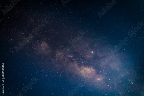 Night background with stars and the milky way in the center © Alex Borderline