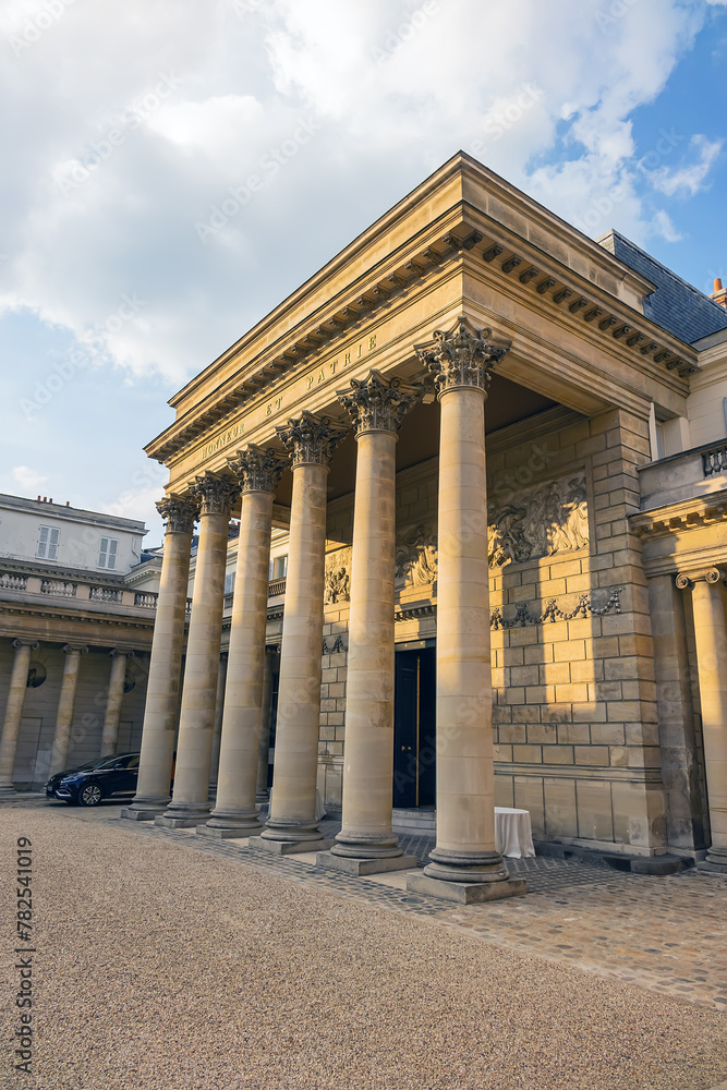 Palace of Legion of Honor (Palais de la Legion d'Honneur) in historic building known as Hotel de Salm (1787). Paris, France.