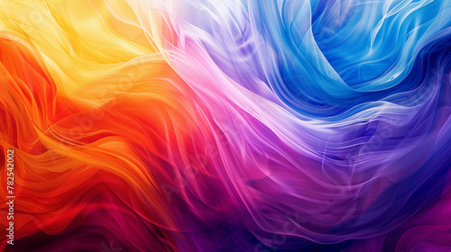 Dynamic motions of vibrant colors blend fluidly  resulting in a visually striking gradient wave.