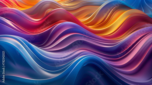 Dynamic motions of vibrant colors blending seamlessly, resulting in a visually striking gradient wave that commands attention. © Hamza