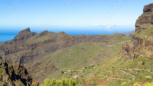 View of the Teno massif on Tenerife with Masca village