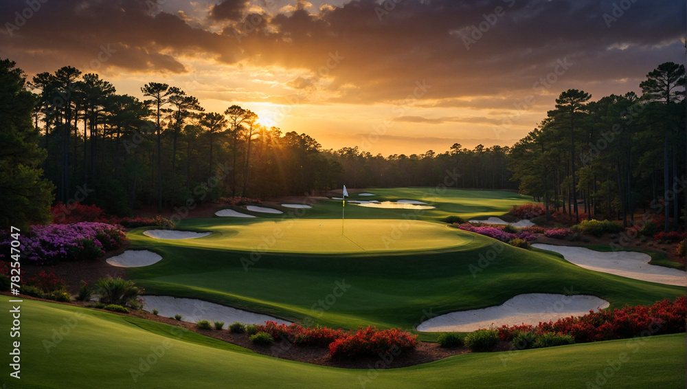 Sunset over Masters Golf Tournament 