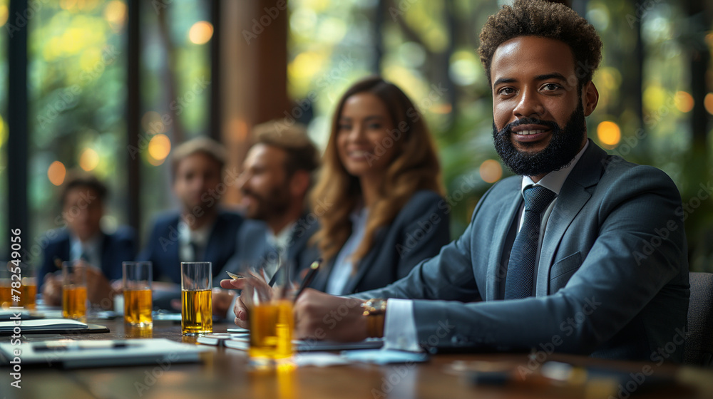 Obraz premium businessman sitting in cafe