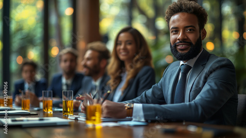 businessman sitting in cafe