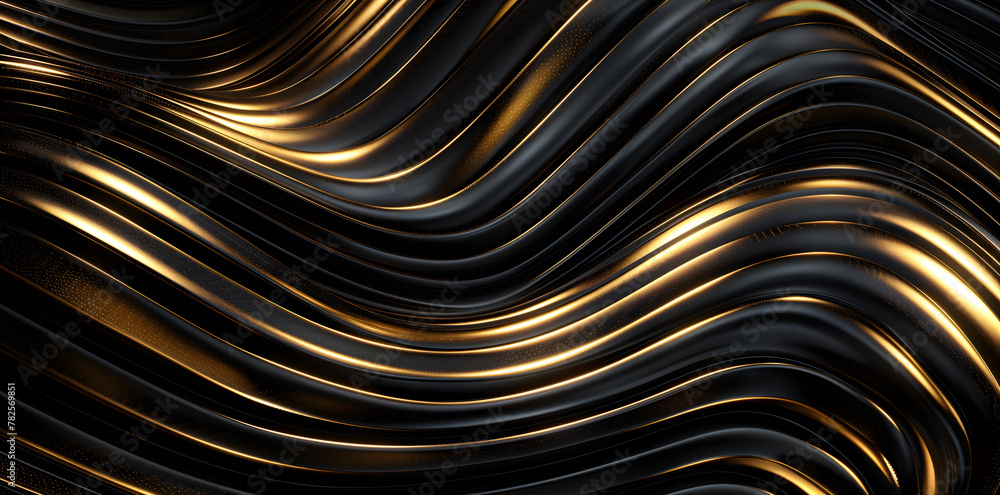 Black and gold background with abstract waves for luxury design Black and gold background with abstract waves for luxury design