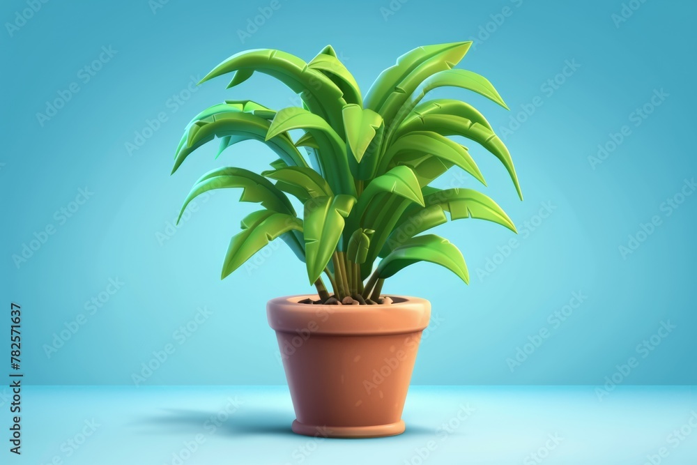 A cartoon plant in a pot A cartoon plant in a pot
