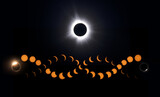 Total Solar Eclipse Composite DNA molecule - April 8, 2024, Waterville, Quebec, Canada