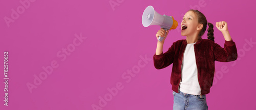 Little girl with megaphone ...