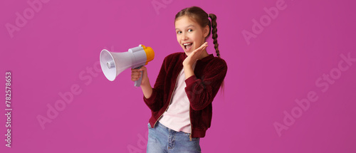 Little girl with megaphone ...
