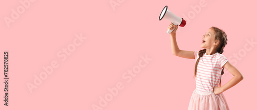 Little girl with megaphone ...