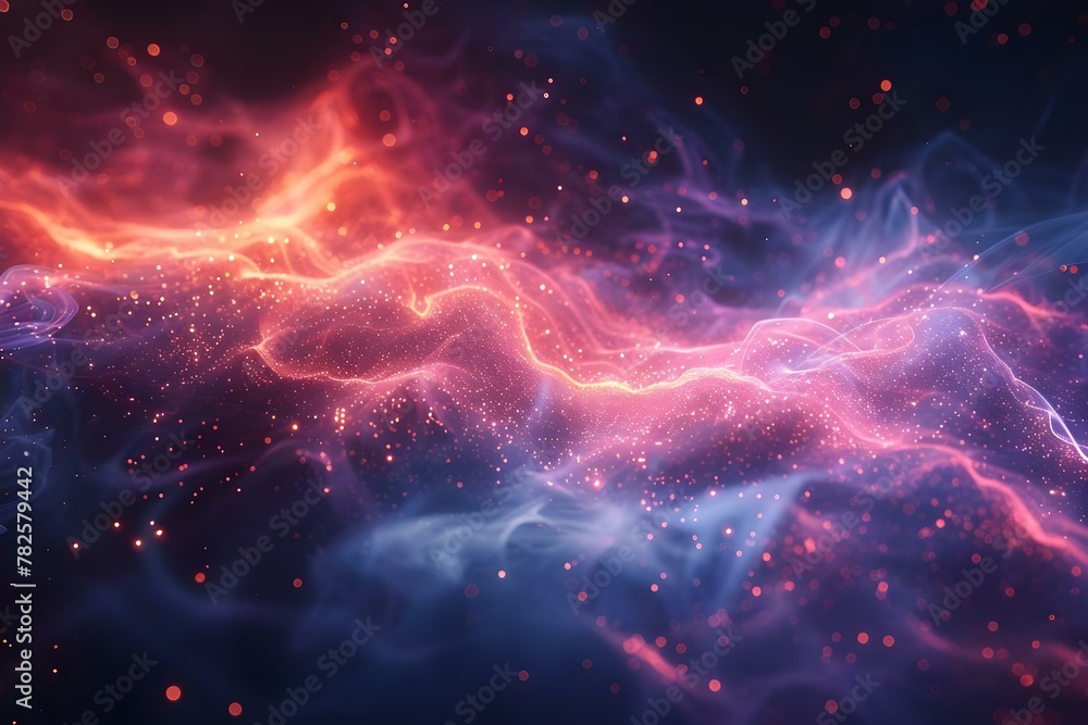 Obraz premium Neon Synthwave Energy - Abstract Digital Dreamscape. Concept Neon Lights, Synthwave Music, Abstract Art, Digital Dreamscape, Retro Futurism