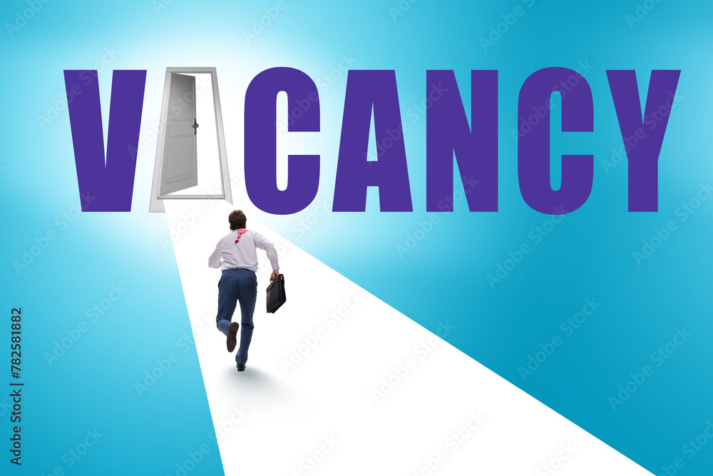 Vacancy concept with road leading to open door Vacancy concept with road leading to open door