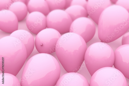 AI generative image of pink party balloons with checkered texture on top edited in Photoshop. Ideal for background.