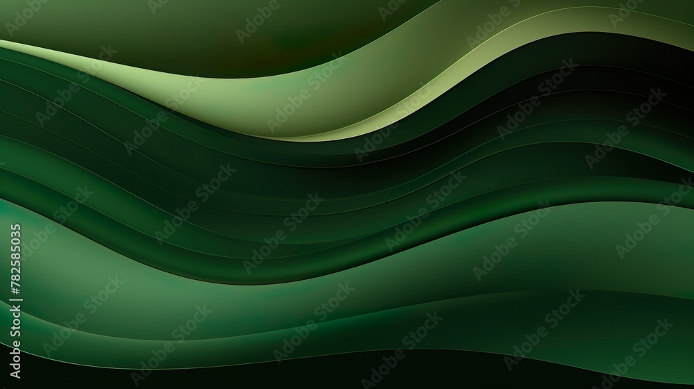 An image depicting green abstract waves with a touch of gold, conveying luxury and refinement An image depicting green abstract waves with a touch of gold, conveying luxury and refinement