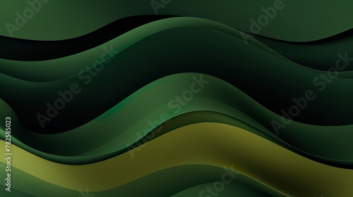 Abstract dark green wavy lines creating gradient shadows and depth for a mysterious ambiance